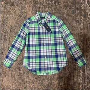 Ralph Lauren Kids Plaid Shirt in Green and Blue